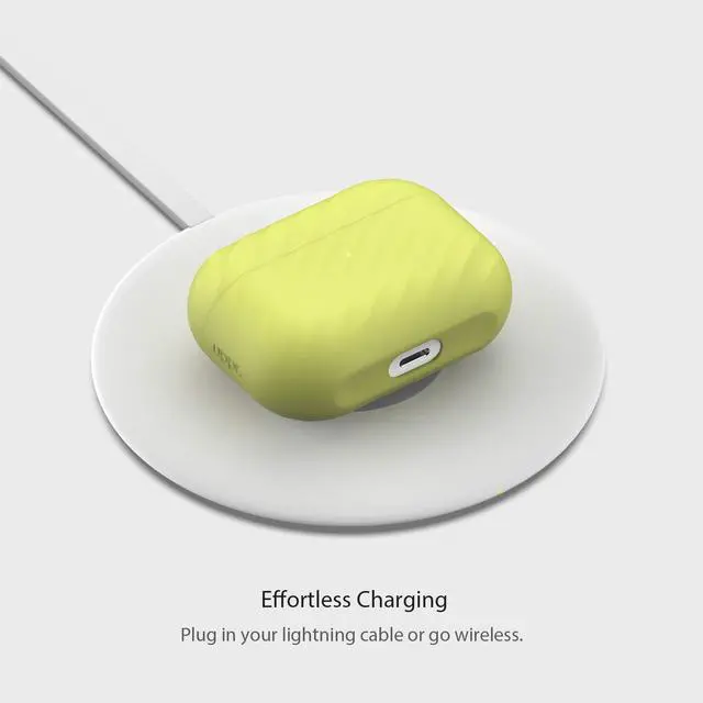 Alt view image 4 of 7 - Designs NimbleShell Premium Upright Silicone Case Compatible with Airpods Pro with Built-in Vertical Stand Design (Airpods Pro, Volt Green)