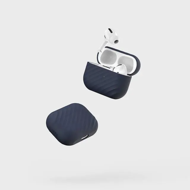 Alt view image 2 of 7 - Designs NimbleShell Premium Upright Silicone Case Compatible with Airpods Pro with Built-in Vertical Stand Design (Airpods Pro, Midnight Blue)