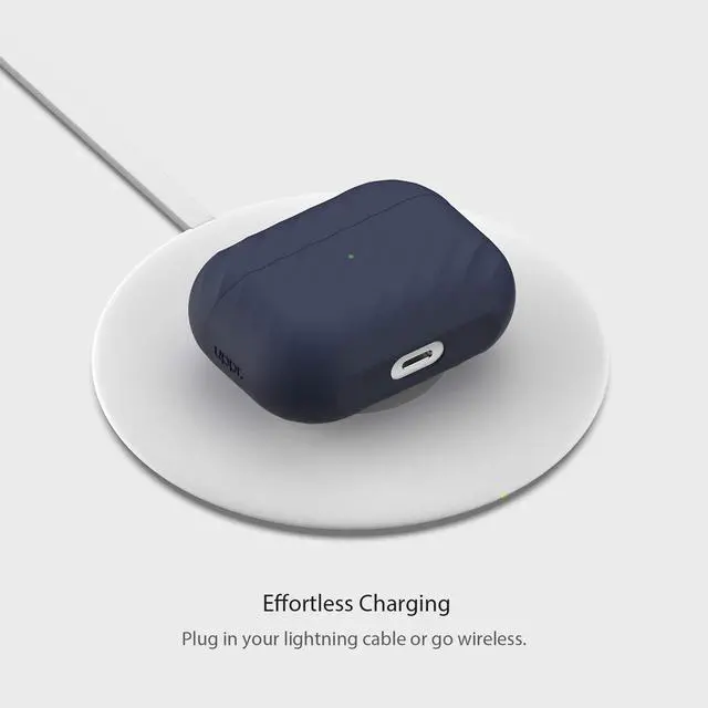Alt view image 4 of 7 - Designs NimbleShell Premium Upright Silicone Case Compatible with Airpods Pro with Built-in Vertical Stand Design (Airpods Pro, Midnight Blue)