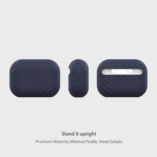Alt view image 5 of 7 - Designs NimbleShell Premium Upright Silicone Case Compatible with Airpods Pro with Built-in Vertical Stand Design (Airpods Pro, Midnight Blue)