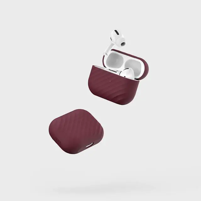 Alt view image 2 of 7 - Designs NimbleShell Premium Silicone Case Compatible with Airpods Pro with Built-in Vertical Stand Design (Airpods Pro, Burgundy)