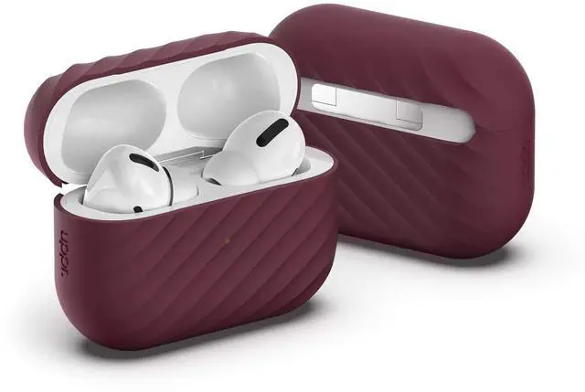 Main image of Designs NimbleShell Premium Silicone Case Compatible with Airpods Pro with Built-in Vertical Stand Design (Airpods Pro, Burgundy)