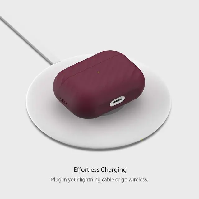 Alt view image 4 of 7 - Designs NimbleShell Premium Silicone Case Compatible with Airpods Pro with Built-in Vertical Stand Design (Airpods Pro, Burgundy)