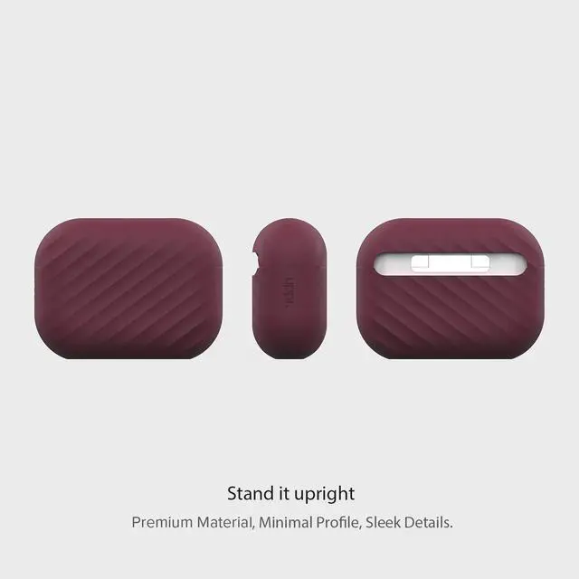 Alt view image 5 of 7 - Designs NimbleShell Premium Silicone Case Compatible with Airpods Pro with Built-in Vertical Stand Design (Airpods Pro, Burgundy)