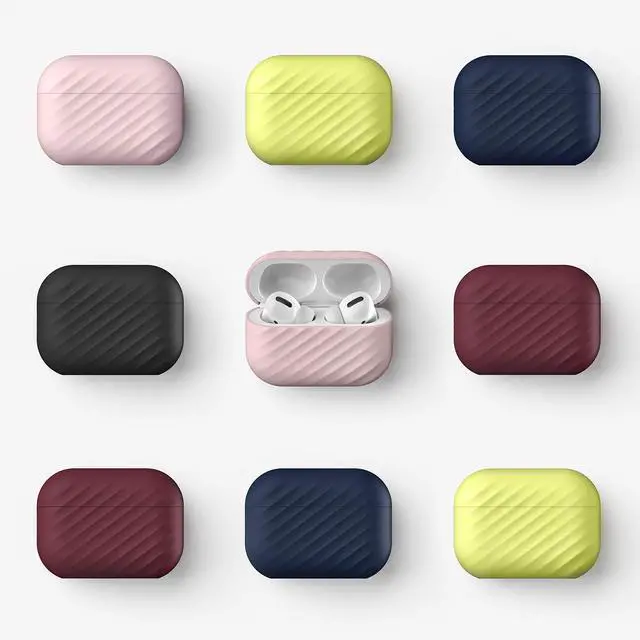 Alt view image 6 of 7 - Designs NimbleShell Premium Upright Silicone Case Compatible with Airpods Pro with Built-in Vertical Stand Design (Airpods Pro, Volt Green)