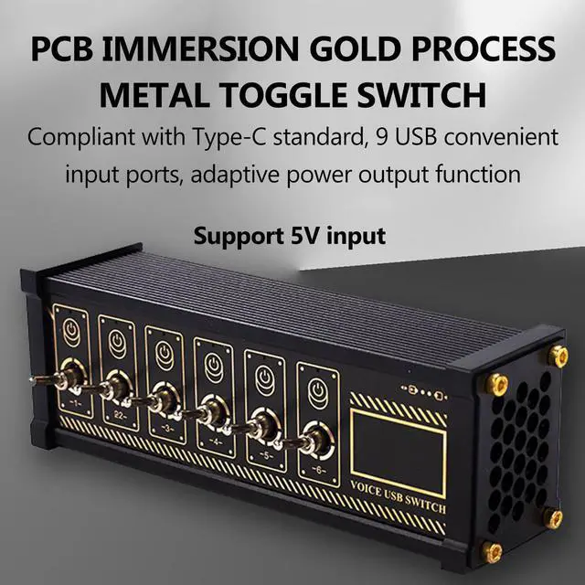 Alt view image 3 of 7 - 6 Ports USB C Splitter, 6 Port USB Docking Station, Voice Control Function, Data Transmission, 9 USB Convenient Input Ports, for Phones, Tablets, and Gadgets