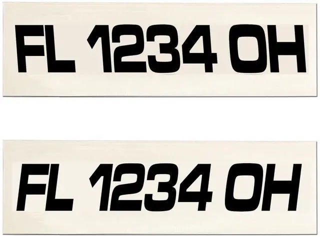 Main image of Kayak Boat Watercraft Registration Hull Numbers Vinyl Decal Sticker Set of 2 Decals (Silver)