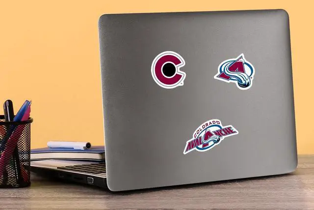 Alt view image 3 of 6 - NHL Colorado Avalanche Logo 150 Vinyl Stickers Waterproof Die-Cut Decals