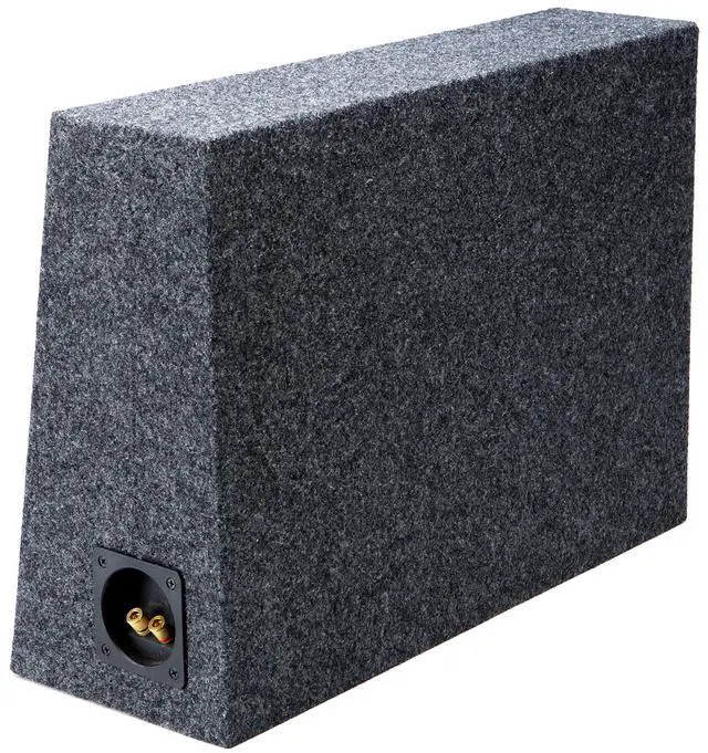 Alt view image 3 of 7 - 10" Inch Truck Sub Box Single Subwoofer Enclosure Regular Cab 5/8" MDF ASC | Wedge design fits behind standard pickup seats, punchy bass upgrade for factory audio, easy speaker wire hookup