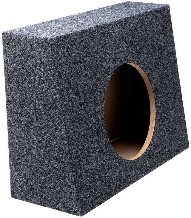 Alt view image 7 of 7 - 10" Inch Truck Sub Box Single Subwoofer Enclosure Regular Cab 5/8" MDF ASC | Wedge design fits behind standard pickup seats, punchy bass upgrade for factory audio, easy speaker wire hookup