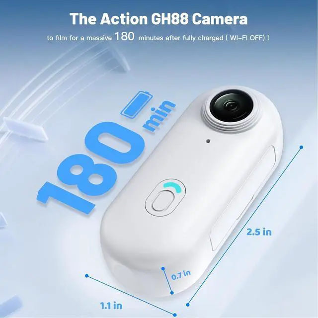 Alt view image 3 of 7 - 4K HD Mini WIFI Action Camera, Thumb-Sized POV Portable Body Camera,Wearable Sport Cam,with Magnetic Lanyard,360°Rotatable Clip, Suitable for Cycling, Motorcycle, Pets, and Vlogging (4k-wht-128g)