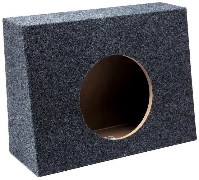 Alt view image 6 of 7 - 10" Inch Truck Sub Box Single Subwoofer Enclosure Regular Cab 5/8" MDF ASC | Wedge design fits behind standard pickup seats, punchy bass upgrade for factory audio, easy speaker wire hookup