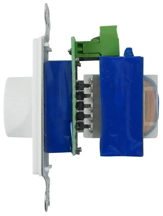 Alt view image 6 of 7 - VOL70200 70V/100V Wall Zone Volume Controller, 1-Gang, 4-Pack | 12-Step Attenuation, Detachable Euro-Block Terminal, Multi-Zone, Dust Protected, Bakelite Knob, 200W, White