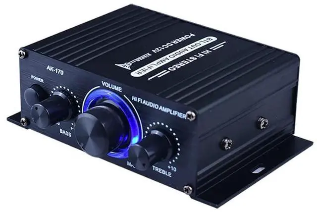 Main image of 400W 12V 2 Channel Powerful Stereo Audio Power Amplifier HiFi Bass Amp Car Home