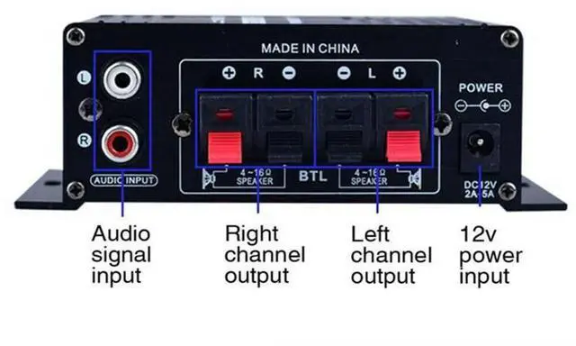 Alt view image 5 of 7 - 400W 12V 2 Channel Powerful Stereo Audio Power Amplifier HiFi Bass Amp Car Home
