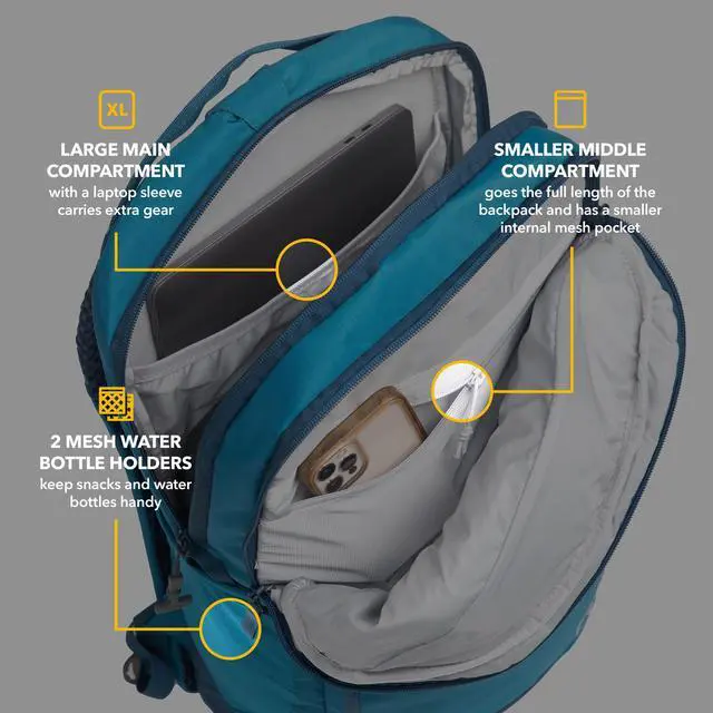 Alt view image 4 of 7 - Road Trip Backpack Bag with Laptop Sleeve, Trailblazer | For Hiking, Travel, Work, Commuting and Business, Men and Women