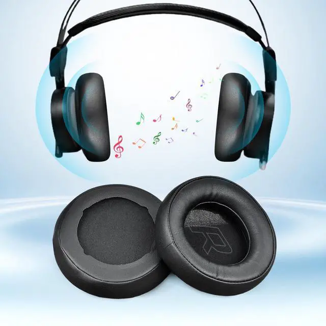Alt view image 2 of 6 - Replacement Ear Pads for 1More Spearhead VR H1005 H1006 PRO Headphone Earpads H1707 Earpads Cushion Ear Pads Pillow (Black Protein Leather)