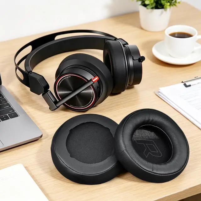 Alt view image 6 of 6 - Replacement Ear Pads for 1More Spearhead VR H1005 H1006 PRO Headphone Earpads H1707 Earpads Cushion Ear Pads Pillow (Black Protein Leather)