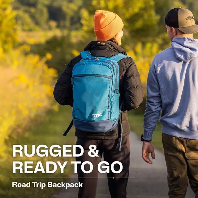 Alt view image 7 of 7 - Road Trip Backpack Bag for Hiking, Travel, Computer, Business, Work, Commuting, Men, Women, Adults, Large, with Laptop Sleeve, Navy & Denim