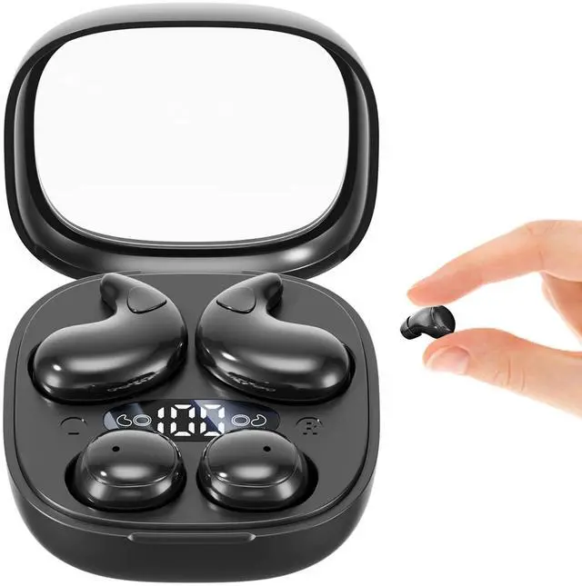 Main image of Mini Invisible Earbuds, Wireless Sleep Earbuds for Sleeping, Small Flat Hidden Earbuds for Side Sleepers, Discreet in-Ear Headphones for Small Ear Canals, Women & Work (Black)