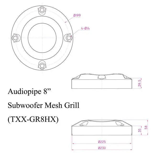Alt view image 7 of 7 - 8 Subwoofer Mesh Grill (TXX-GR8HX), Specifically Designed for High Excursion Subwoofers, Subwoofer Cone and Dust Cap Metal Grill Protector Black (Sold Separately)