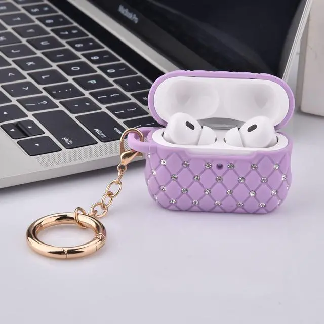 Alt view image 3 of 6 - Case Compatible with AirPod Pro 2 Protective Cover with Keychain (516-Lavender)