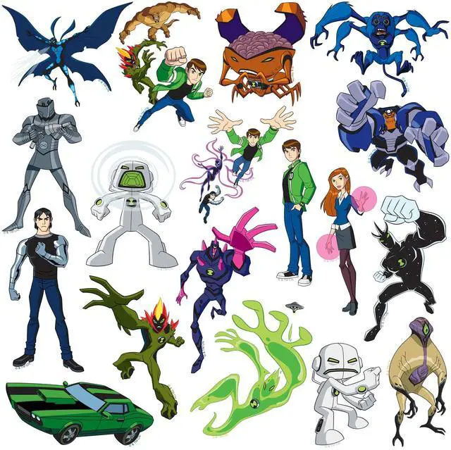 Alt view image 3 of 6 - Ben 10 Alien Force Characters 100 Vinyl Stickers Waterproof Die-Cut Decals