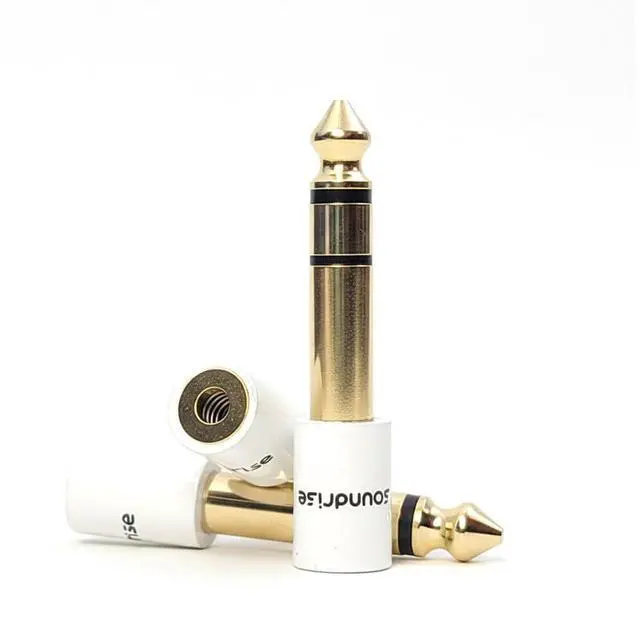 Main image of Studio Ready 3.5mm to 1/4" TRS Adapter (3-Pack, White Ceramic) Gold-Plated Connectors 1/8" to 1/4" Stereo Audio Jack Converter for Headphones, Amps, Mixers & DJ Gear