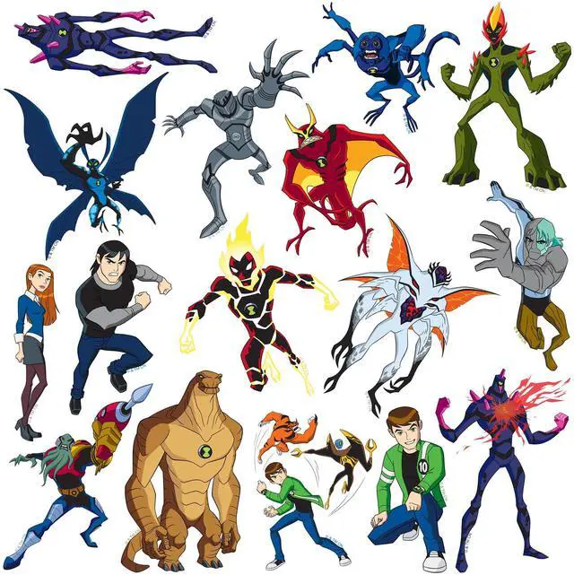 Alt view image 4 of 6 - Ben 10 Alien Force Characters 100 Vinyl Stickers Waterproof Die-Cut Decals