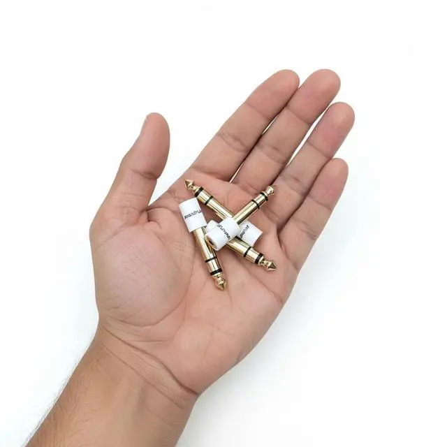 Alt view image 5 of 6 - Studio Ready 3.5mm to 1/4" TRS Adapter (3-Pack, White Ceramic) Gold-Plated Connectors 1/8" to 1/4" Stereo Audio Jack Converter for Headphones, Amps, Mixers & DJ Gear