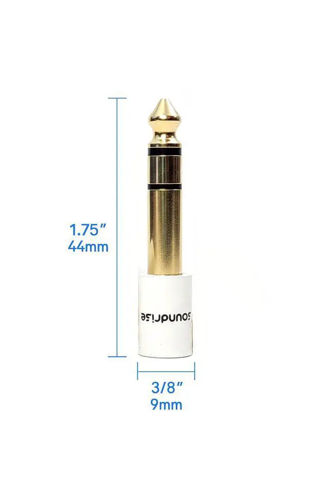 Alt view image 6 of 6 - Studio Ready 3.5mm to 1/4" TRS Adapter (3-Pack, White Ceramic) Gold-Plated Connectors 1/8" to 1/4" Stereo Audio Jack Converter for Headphones, Amps, Mixers & DJ Gear