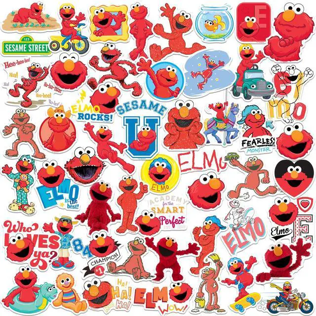 Main image of Sesame Street Elmo 50ct Vinyl Sticker, Tablet, Elmo Character Variety Set