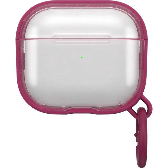 Alt view image 2 of 6 - Clear Series Headphone Case for Apple AirPods Pro Shockproof, Drop Proof, Ultra-Slim, Scratch and Scuff Protective Case for Apple AirPods, Includes Carabiner, Clear/Pink