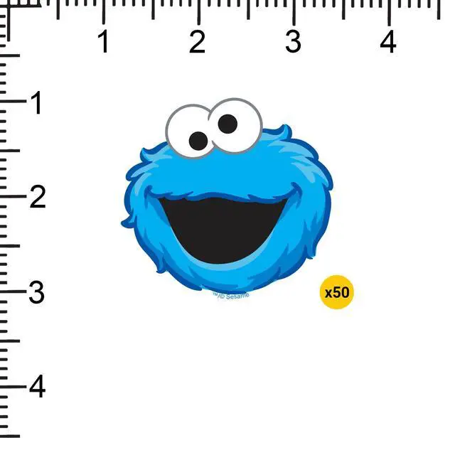 Alt view image 2 of 6 - Sesame Street Cookie Monster Face 100 Vinyl Stickers Waterproof Die-Cut Car