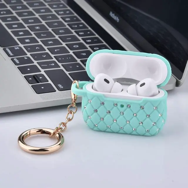 Alt view image 3 of 6 - Case Compatible with AirPod Pro 2 Protective Cover with Keychain (516-Mint Green)