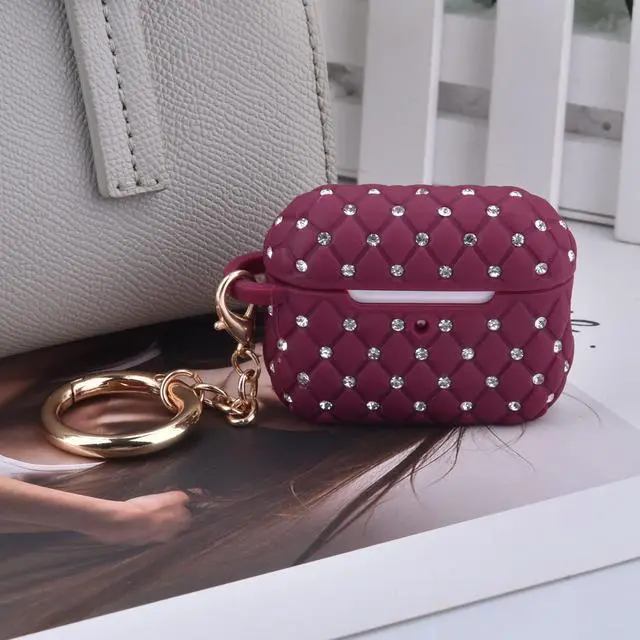 Alt view image 3 of 5 - Case Compatible with AirPod Pro 2 Protective Cover with Keychain (516-Burgundy)