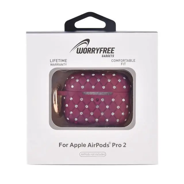 Alt view image 5 of 5 - Case Compatible with AirPod Pro 2 Protective Cover with Keychain (516-Burgundy)