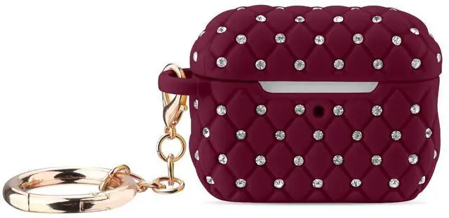 Main image of Case Compatible with AirPod Pro 2 Protective Cover with Keychain (516-Burgundy)