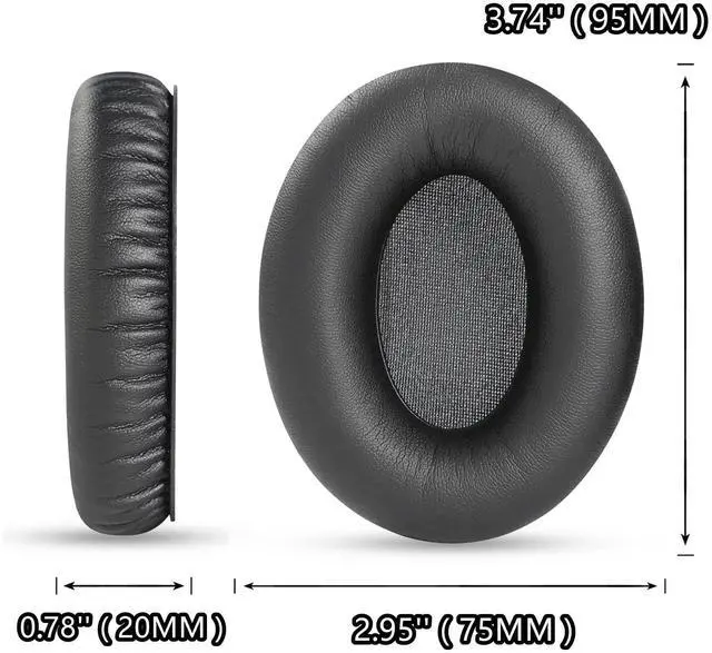 Alt view image 4 of 7 - NC25 Ear Pads Ear Cushions Memory Foam Replacement Compatible with Srhythm Version NC25 NC35 Headphone (Protein Leather Earpads)