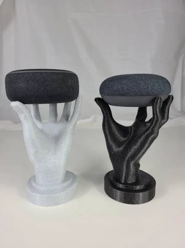 Main image of Living Hand Stand for Google Home Mini & Google Nest Mini, Amazon Echo Dot 3rd Generation Smart Home Audio Speakers, One Size, HAND-STAND-MARBLE