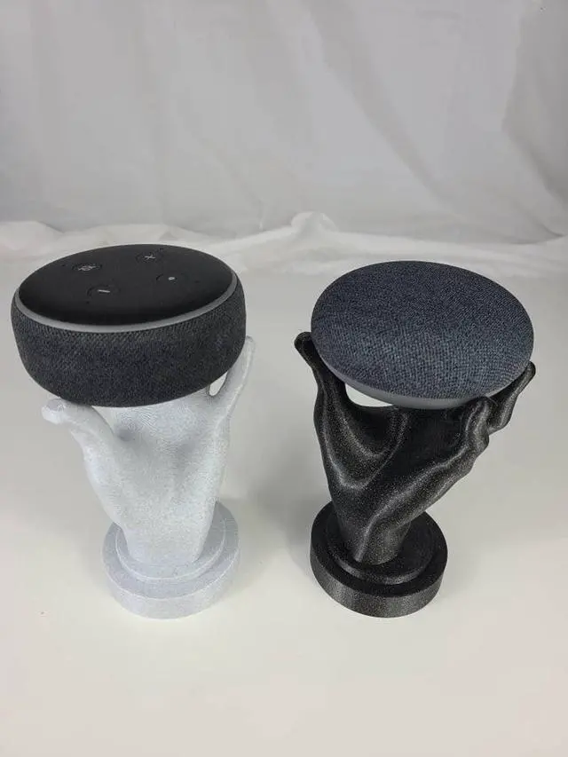 Alt view image 2 of 7 - Living Hand Stand for Google Home Mini & Google Nest Mini, Echo Dot 3rd Generation Smart Home Audio Speakers, Sparkle Black, One Size