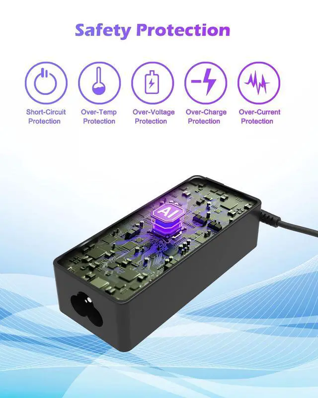 Alt view image 6 of 7 - Universal 65W USB-C Laptop Charger fits for Lenovo/Dell/HP Samsung Asus | for ThinkPad/ Yoga, Latitude/ Chromebook, Computer Charger USB C for Spectre/ Envy X360, for LG Gram Type C AC Power Adapter
