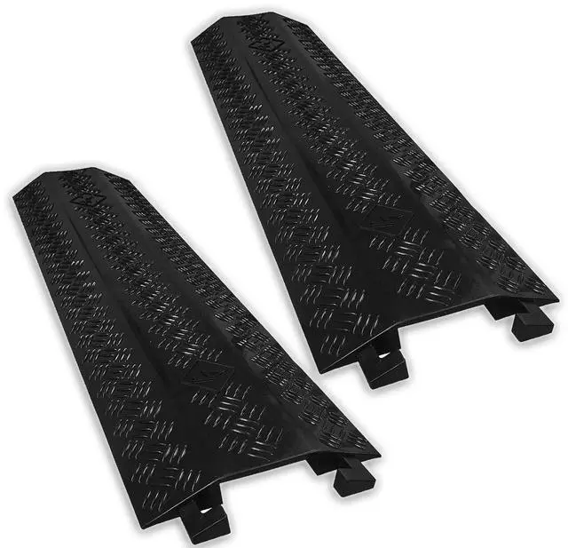 Main image of EZ Runner PVC Drop Over Cable Ramp Cable Protector - Single Channel - Black (Pack of 2)