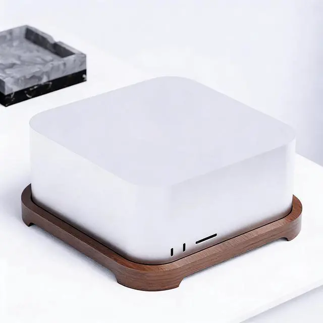 Alt view image 6 of 7 - Walnut Stand for Mac Studio M2 / M2 Max / M2 Ultra, Desktop Cooling Bracket with Dust Filter, Heat Dissipation Riser Compatible with Mac Studio Laptop