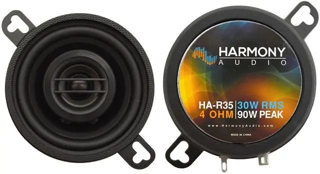 Main image of 3.5" Car Speakers 90W Rhythm Series 3-1/2 Inch Replacement | Coaxial dash and kick panel upgrade, restores factory stereo sound, easy drop-in install for trucks and classic vehicles