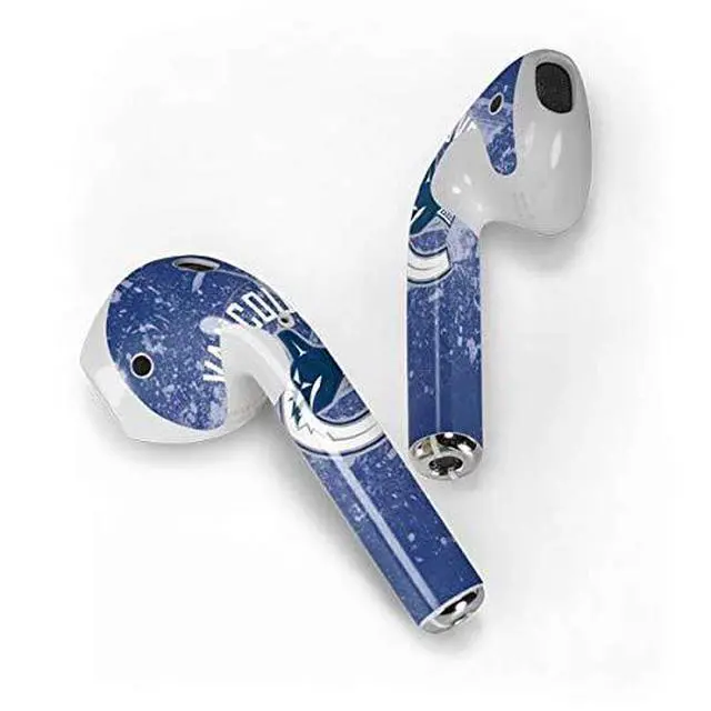 Alt view image 2 of 4 - Decal Audio Skin Compatible with Apple AirPods - Officially Licensed NHL Vancouver Canucks Frozen Design