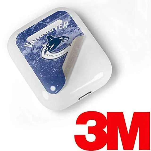 Alt view image 3 of 4 - Decal Audio Skin Compatible with Apple AirPods - Officially Licensed NHL Vancouver Canucks Frozen Design