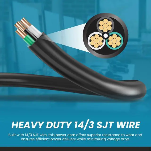 Alt view image 4 of 7 - IronBox Electric IEC C14 to 5-15R Power Cord - 15A, 125V, 14/3 SJT - UL Listed Power Cord Adapter - Heavy Duty Plug & Connector Extension Cable for Computer, Printer, Data Centers & More (3ft, Molded)