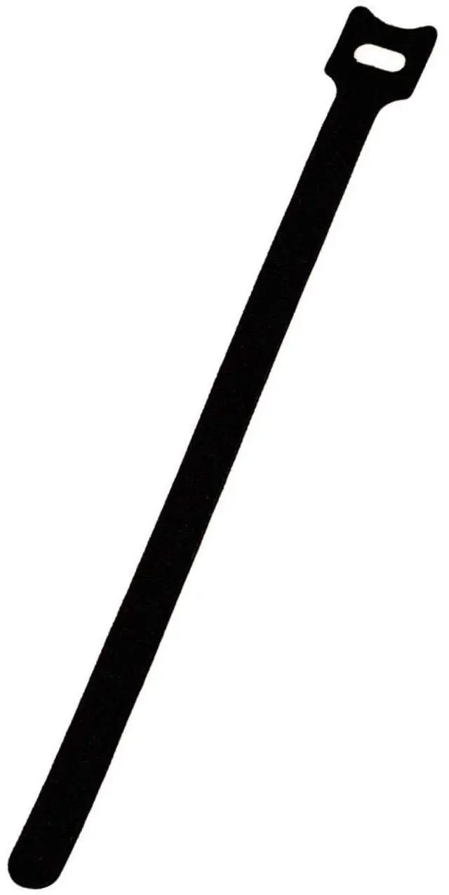 Main image of 10 Inch Hook and Loop Reusable Strap Cable Cord Wire Ties 100 Pack Black