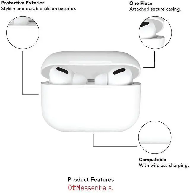 Alt view image 4 of 4 - Officially Licensed University of Arkansas - Fayetteville Airpods Case, Compatible with Apple AirPods 3rd Gen (TPU), Wireless Charging, Earbuds Case, Classic, White